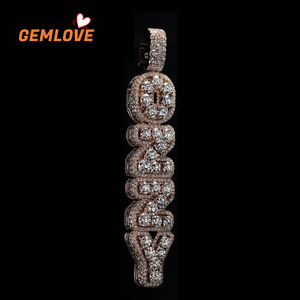18K Gold Large Letter Pendant Cuban Link Diamond Personalized Unisex Necklace Anniversary <b>Gift</b> - Product Image 1