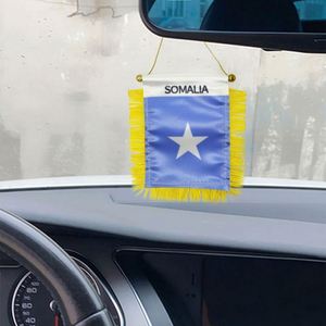 Custom SOMALIA Satin Pennant Flag Car Mini Flag <b>Banner</b> with Yellow Tassels - Product Image 2