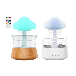 Warm Verkopend Water Druppel Paddestoel Luchtbevochtiger 7 Kleuren Nachtlampje Regenwolk Luchtbevochtiger Voor Slaapkamer Grote Kamer