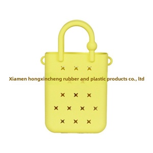 En stock al por mayor: Bolso de playa de silicona para niñas, pequeño, impermeable, con diseño cuadrado hueco y orificios, estilo DIY, lindo, tipo bandolera para niños. - Product Image 5
