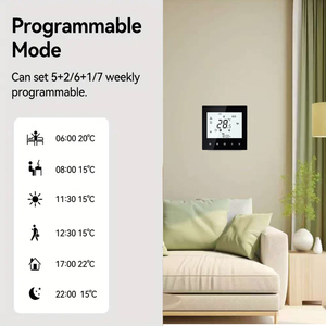 <span class=keywords><strong>Termostato</strong></span> WiFi Programmabile <span class=keywords><strong>per</strong></span> Unità Fan Coil con Display LCD e 4 Tubi <span class=keywords><strong>per</strong></span> Aria Condizionata (Nero) - Product Image 3