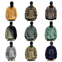 Pull tricoté ample à col rond pour homme, manches longues, tendance, avec fermeture éclair 1/4, anti-boulochage et chaud, vente en gros
