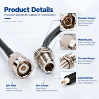 Connecteur BNC, connecteur coaxial RF, mâle/femelle, type à sertir, 50 ohms/75 ohms, compatible avec les câbles RG58/RG174/RG213, connecteur RF