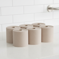 Serviettes en papier biodégradables marron à faible coût, 1 pli, douces, en pâte recyclée, écologiques, à absorption rapide, 32 g/m²