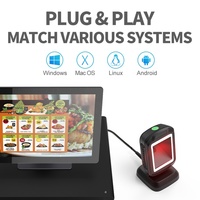 Escáner de Códigos de Barras Xincode de Alta Calidad, 2D, de Escritorio, para Tabletas, Lector de Códigos QR Omnidireccional para Supermercados