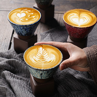 Juego de Tazas de Café de Cerámica Retro de Lujo Ligero con Esmalte Cambiante y Diseño Creativo Estilo Japonés para el Hogar, Taza para Latte, Apto para Lavavajillas, ¡Oferta Caliente!