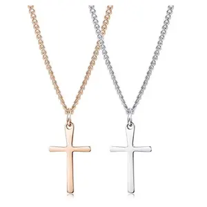 Nouveau bijou minimaliste et délicat pour femme, pendentif en acier inoxydable, couleur argent rose ou or, avec chaîne, tendance 2020