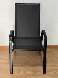 Silla de Jardín Apilable de Acero Galvanizado con Respaldo Alto para Patio Exterior, Estructura de Acero Galvanizado, Tapicería de Tela <span class=keywords><strong>2x1</strong></span> - Product Image 4