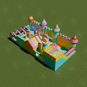 Château gonflable coloré pour parc d'attractions, aire de jeux sportive pour fêtes - Product Image 4