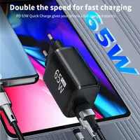 Chargeur USB Type-C GaN 65W, adaptateur d'alimentation à charge rapide PD avec QC3.0 YX-CH02