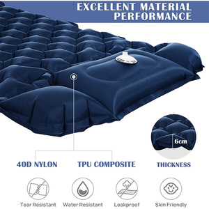 Factory Supply Camping Sleeping Pad Ultralight Camping Mat with Pillow Built-in Foot Pump Inflatable Sleeping Pads - Product Image 2