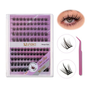 Extensions de cils en grappes de luxe faites à la main en cheveux synthétiques pré-collés 0,07 mm pour volume DIY, 10 rangées, prêtes à poser, vente en gros - Product Image 4
