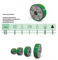 Roulettes en PU avec corps de roue en aluminium 100 125 150 200 mm industriel durable PU Caster Wheels heavy duty
