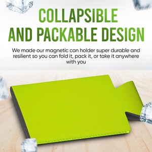 Magnetic Can Coolers 12oz 4mm Neoprene 3 Magnets Collapsible Beer Sleeve Custom Logo Print Golf Cart Tailgate Party <b>BBQ</b> 8 Colors - Product Image 5