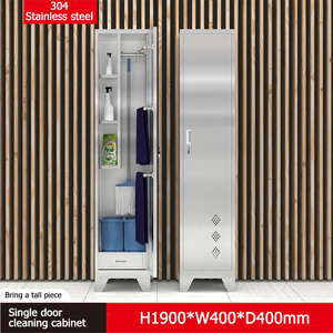 Cina miglior armadietto per la pulizia in acciaio inox per uso domestico balcone armadietto sanitario esterno scopa strumento per la pulizia organizzatore - Product Image 2