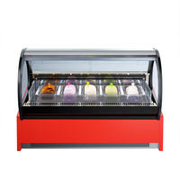 Jinfugui F-QT640 4-Pan Circulaire Gelato Crème Glacée Affichage Congélateur-16 ~-20C Commercial Digital Control CE CB R290 OEM