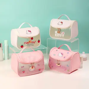New HELLO KT Cat Cosmetic Bag Large -capacity Waterproof Portable Large Capacity Travel Storage Cosmetic Tote Bag