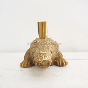 เชิงเทียนจระเข้สีทองสำหรับตกแต่งบ้านเชิงเทียนตกแต่งดีไซน์ใหม่หรูหรา - Product Image 3