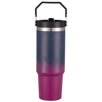 Vaso Térmico de Acero Inoxidable 304 de 30 oz, Compatible con Portavasos de Auto, Aislado al Vacío, para Uso Diario y Regalos Empresariales