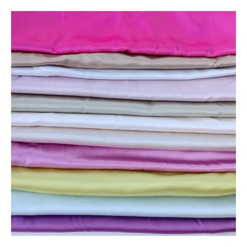 Poly tissu solide de charmeuse de satin de spandex pour l'habillage et la doublure