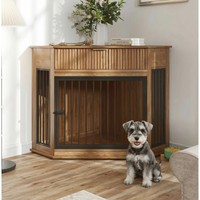 Cage pour chien en bois trapézoïdale moderne et respirante, anti-morsure, vente en gros d'usine, commandes en vrac OEM uniquement