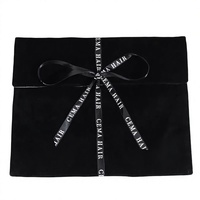 Pochette personnalisée en velours noir, sac à poussière en faux daim pour perruques, vêtements, bijoux, lunettes et accessoires