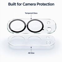 Protection d'objectif d'appareil photo ultra-fine à couverture intégrale, dureté 9H, qualité 3D transparente, pour 18 Duo & Pro Max