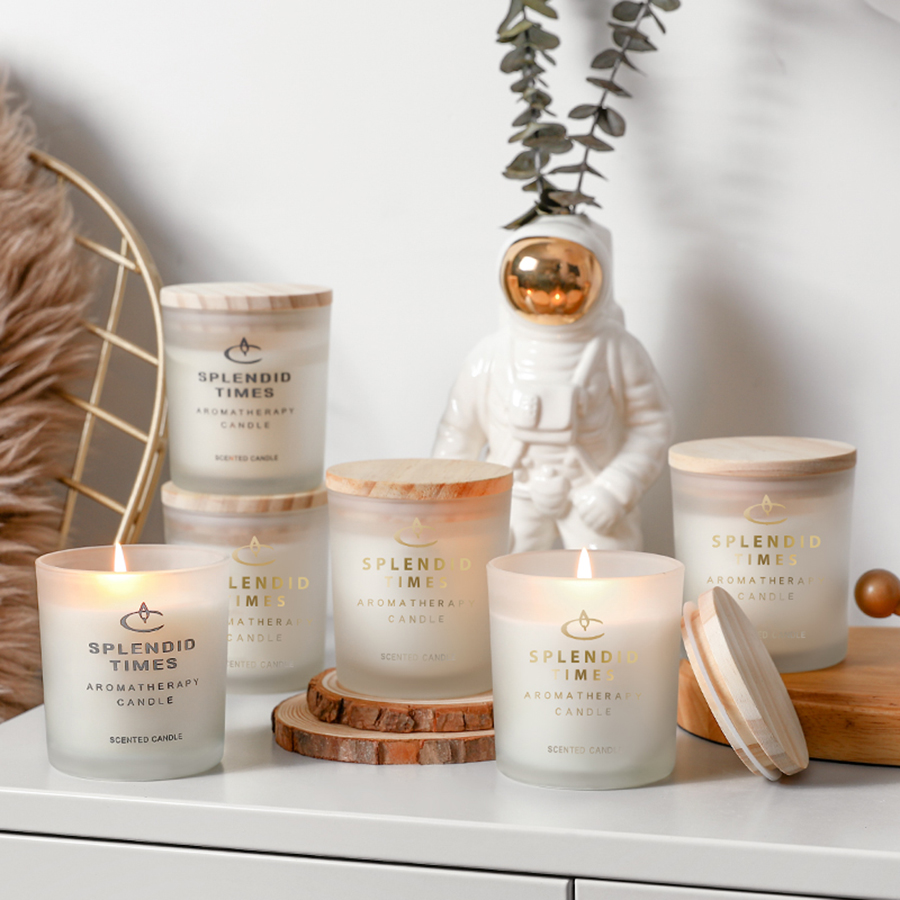 оптовая продажа поставщиком матовая черная уникальная пустая роскошная стеклянная упаковка контейнер свечная банка с крышкой