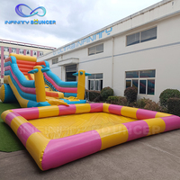 Nuevo tobogán de agua inflable para niños, casa de rebote inflable, tobogán de Castillo de salto, tobogán de agua inflable con piscina