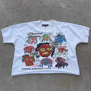 T-shirts pour hommes en coton tricoté 100% de haute qualité, col en V, manches courtes, avec bordure contrastante, impression personnalisée, vente en gros - Product Image 3