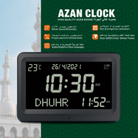 Horloge de table de bureau AZAN mosquée islamique multifonction numérique pour la prière musulmane mondiale de l'heure de la ville vente en gros