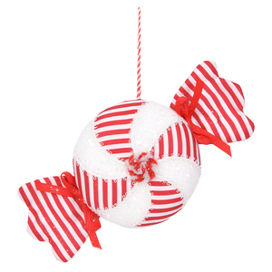 Red <b>White</b> Striped Peppermint Candy Ornament Plush Hanging Decor for Christmas Tree <b>Garland</b> Holiday Wholesale Bulk - Product Image 2