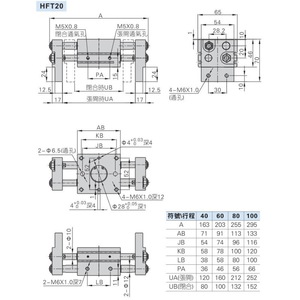 Cilindro de Dedo Paralelo AirTAC HFT20 40 60 80 100 S, Cuerpo de Aluminio, Amortiguador Ajustable, Tipo de Diafragma Magnético - Product Image 2