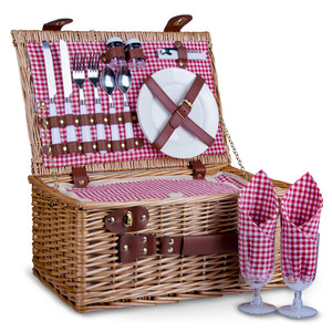 Panier de pique-nique avec plateau de service, paniers de pique-nique, manipulation <span class=keywords><strong>en</strong></span> rotin, petit rangement <span class=keywords><strong>en</strong></span> bois, ustensiles, pas de MOQ, bacs, boîte à lunch <span class=keywords><strong>en</strong></span> <span class=keywords><strong>osier</strong></span> - Product Image 1