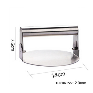 Outils de barbecue pour viande et volaille Presse à <span class=keywords><strong>hamburger</strong></span> en acier inoxydable avec poignée pliable pour le camping et la fête - Product Image 3