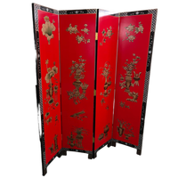 Paravent chinois artisanal en laque incrusté de coquillages, style antique, séparateur de pièce