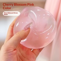 Jouet à presser en caoutchouc rose litchi, transparent, à rebond lent, anti-stress, pour filles et garçons de 14 ans et plus