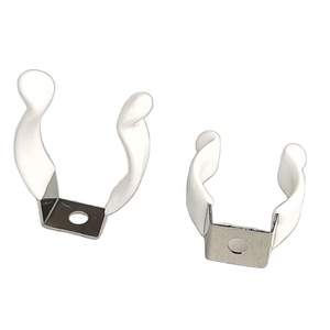 <span class=keywords><strong>Pince</strong></span> de <span class=keywords><strong>lampe</strong></span> fluorescente T8 <span class=keywords><strong>LED</strong></span> en acier inoxydable blanc revêtu de plastique <span class=keywords><strong>lampe</strong></span> de support de tube - Product Image 1