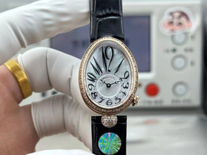 Elegant and Luxurious Lady's Oval Full Diamond Case, Genuine Leather Strap, Sapphire Crystal Mirror Automatic Mechanical <b>Watch</b> - Product Image 6