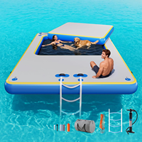 Dock flottant gonflable multi-personnes pour 5 à 10 passagers, construction en PVC Drop Stitch, série DT, pour usage en hôtel-resort, intérieur/extérieur