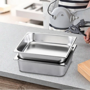Bandeja Cuadrada de Acero Inoxidable Hei Lv, Estilo Americano Pulido FSP-1/6, Recipiente para Comida Caliente, Congelador, Distribución de Alimentos, Cafetería - Product Image 3