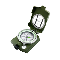 Boussole métallique multifonctionnelle verte très vendue pour l'extérieur, boussole lumineuse haute précision en stock