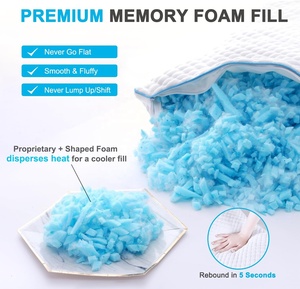 Oreillers en mousse à mémoire de forme déchiquetés Lot de 2 oreillers de lit fermes réglables et faciles à enlever pour les hôtels <span class=keywords><strong>Oreiller</strong></span> rempli de gel - Product Image 5