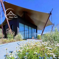 Suite de glamping avec membrane PVDF, maison de type villa pour hôtel, retraite en forêt, comme une tente