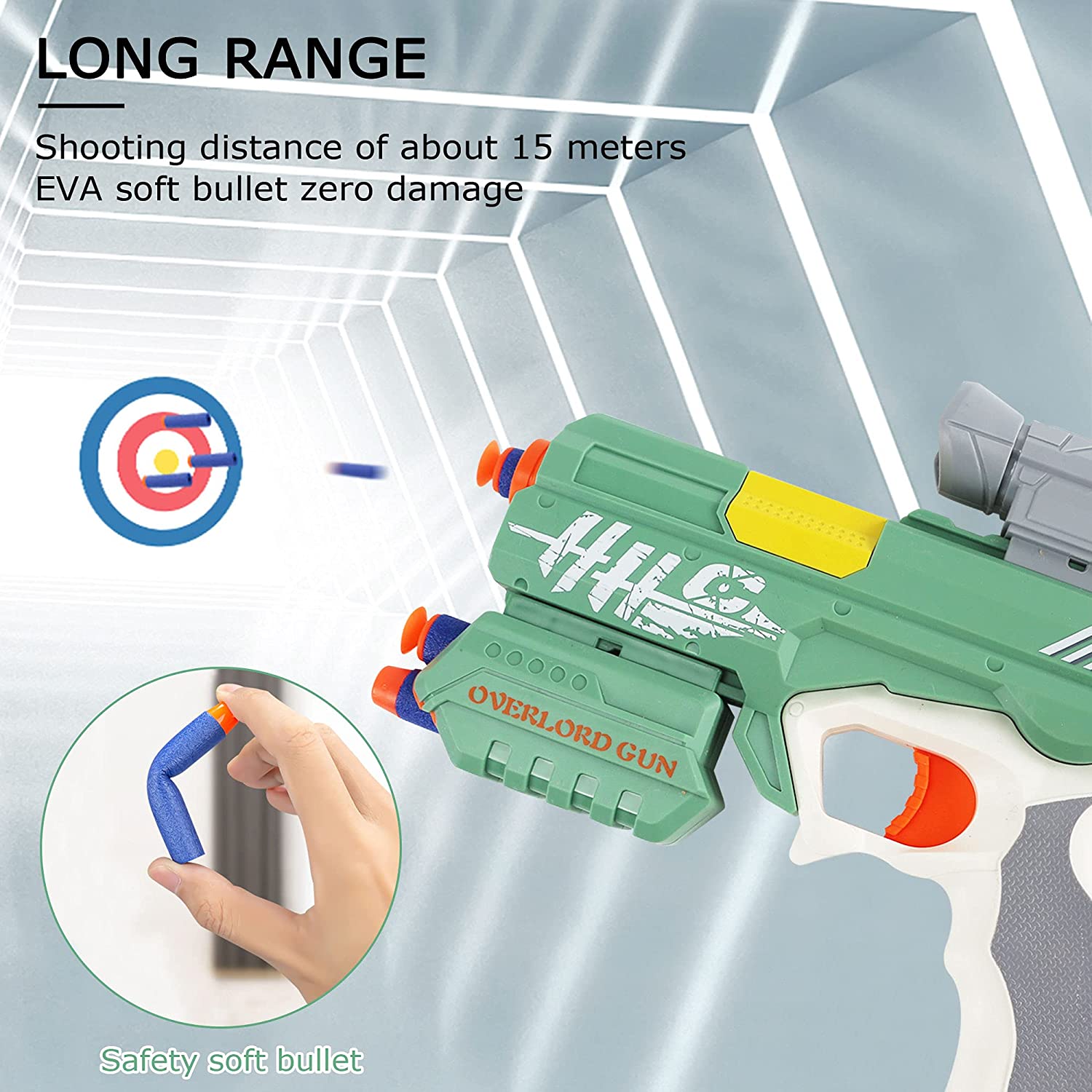 Small Short Blaster Toy Guns, Soft Foam Darts Bullets with Telescope, Magazine and Darts for Children
