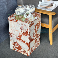 Roter Marmor Couchtisch Niedriger Sockel Marmor Wohnzimmer Luxus Natürlich Maßgefertigt Calacatta Violett Couchtisch Beistelltisch