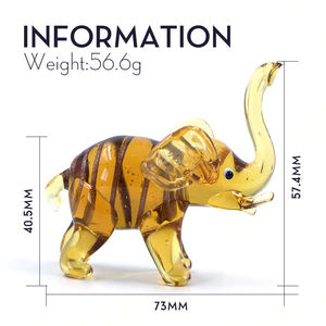 Escultura Decorativa de Elefante Azul Grande de Cristal de Alta Calidad, Colección Multicolor Personalizada - Product Image 4