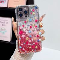 Coque de téléphone à double dégradé effet sable mouvant pour iPhone 17 16 15 Pro, coque de smartphone transparente résistante aux chocs avec paillettes flottantes