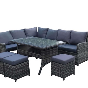 Ensemble <span class=keywords><strong>de</strong></span> canapés <span class=keywords><strong>de</strong></span> <span class=keywords><strong>jardin</strong></span> en <span class=keywords><strong>bois</strong></span> tissé durable <span class=keywords><strong>de</strong></span> style méditerranéen Mobilier d'extérieur portable confortable pour une utilisation dans la cour - Product Image 1