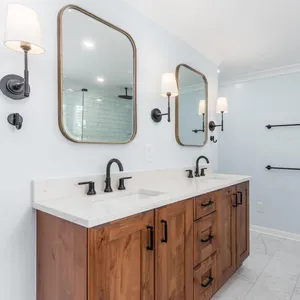 NICOCABINET Traditional European Double Basin Solid Wood Smart Shaker Design Bathroom Cabinet Vanity With Quartz Stone Counter